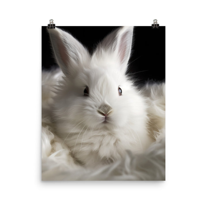 Adorable Satin Angora Bunny Photo paper poster - PosterfyAI.com