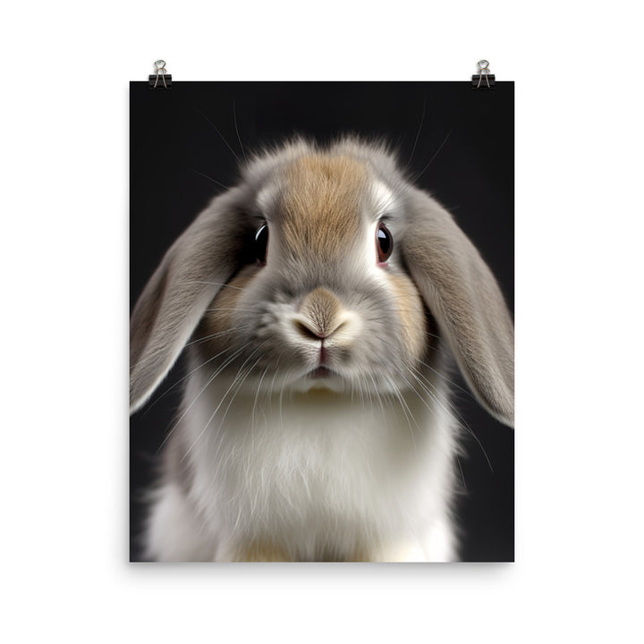 Mini Lop Bunny Photo paper poster - PosterfyAI.com