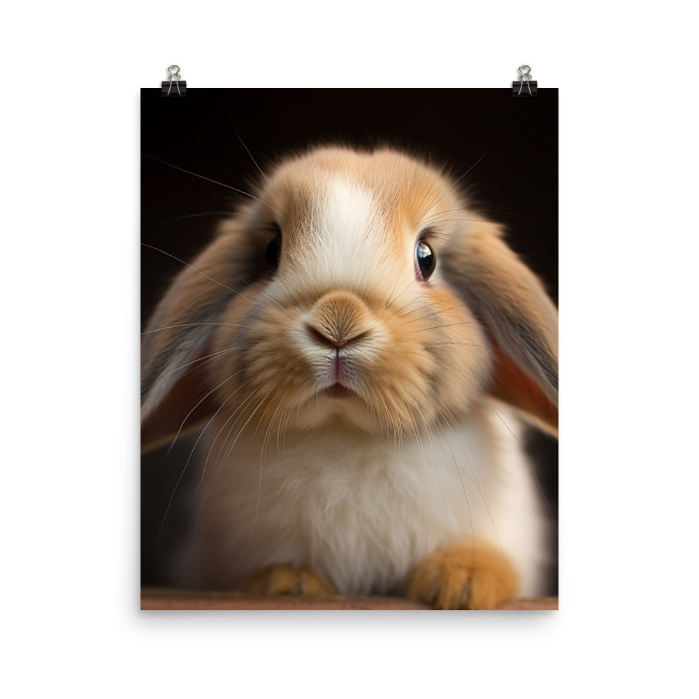 Mini Lop Bunny Photo paper poster - PosterfyAI.com