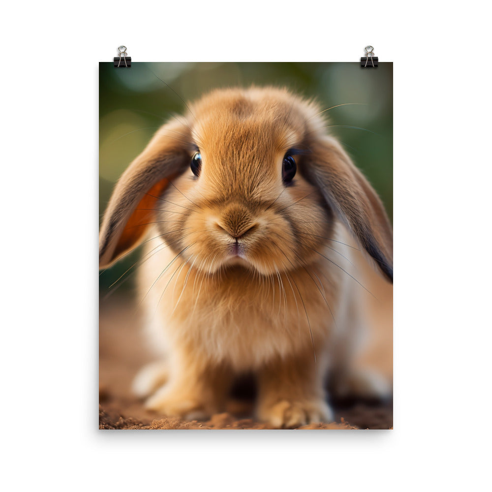 Adorable Mini Lop Bunny Photo paper poster - PosterfyAI.com