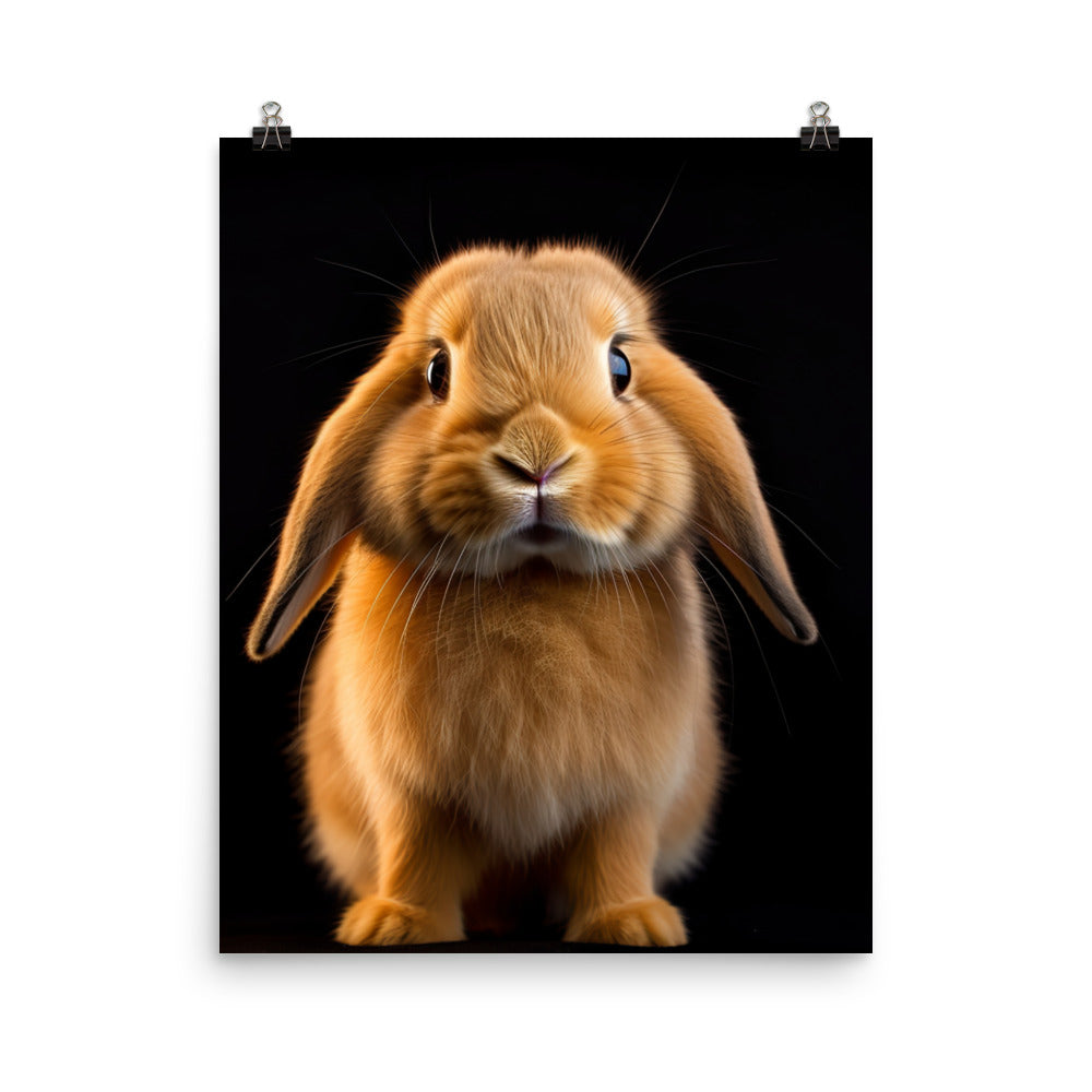 Holland Lop Bunny Photo paper poster - PosterfyAI.com