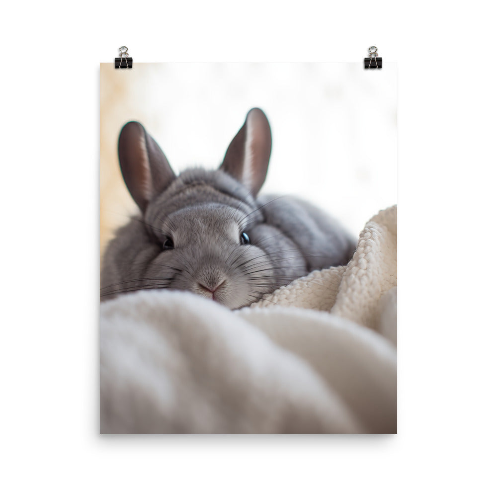 Chinchilla Bunny in a Cozy Setting Photo paper poster - PosterfyAI.com