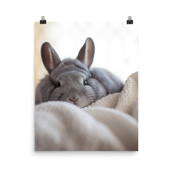 Chinchilla Bunny in a Cozy Setting Photo paper poster - PosterfyAI.com
