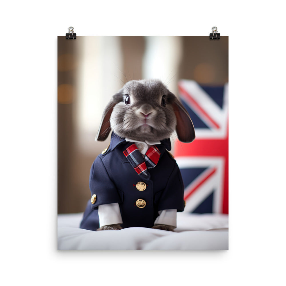 Britannia Petite Bunny with a Stylish Pose Photo paper poster - PosterfyAI.com