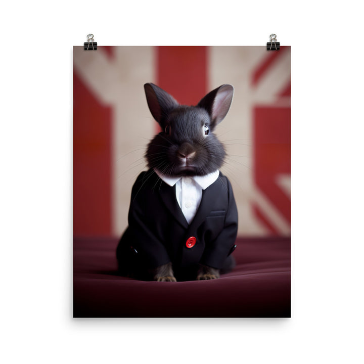 Britannia Petite Bunny with a Stylish Pose Photo paper poster - PosterfyAI.com