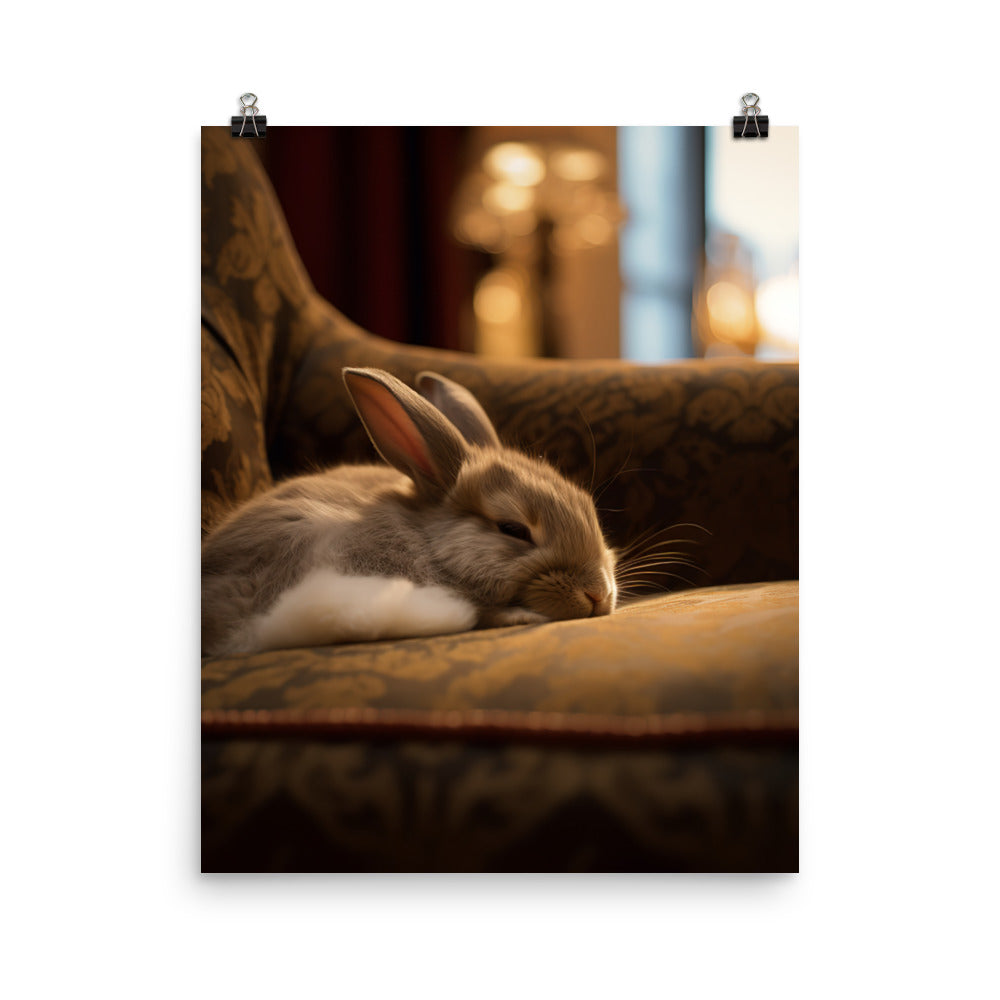 Britannia Petite Bunny in a Cozy Setting Photo paper poster - PosterfyAI.com