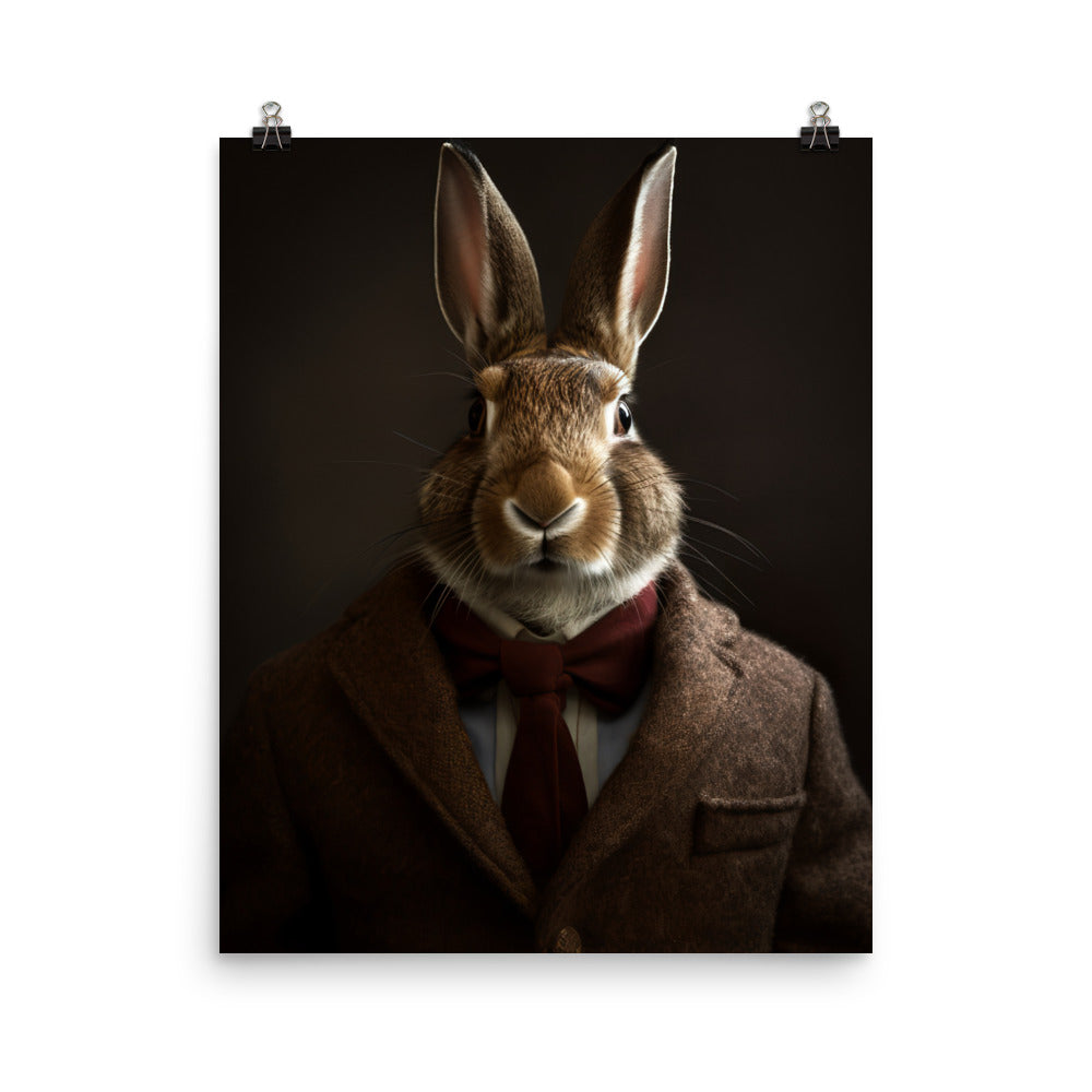 Belgian Hare with a Fashionable Pose Photo paper poster - PosterfyAI.com