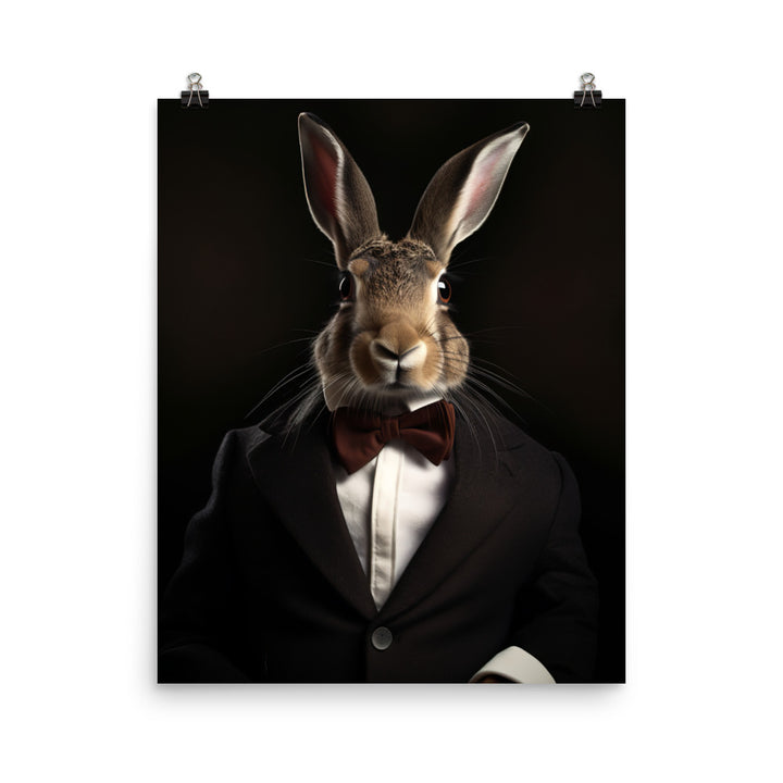 Belgian Hare with a Fashionable Pose Photo paper poster - PosterfyAI.com