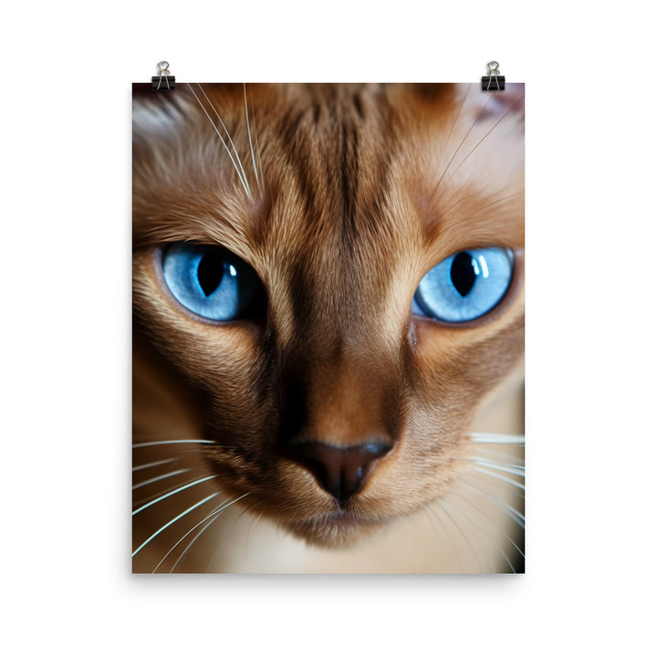 Mesmerizing Eyes of Tonkinese Cat Photo paper poster - PosterfyAI.com