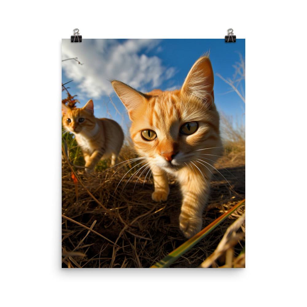 Playful Nature of Somali Cat Photo paper poster - PosterfyAI.com