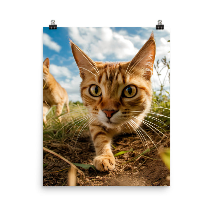 Playful Nature of Somali Cat Photo paper poster - PosterfyAI.com