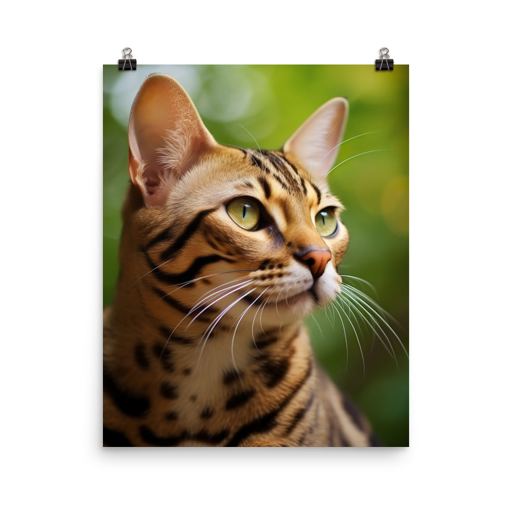 Wild Beauty of Ocicat Cat Photo paper poster - PosterfyAI.com