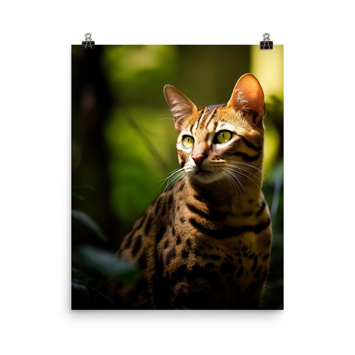 Wild Beauty of Ocicat Cat Photo paper poster - PosterfyAI.com