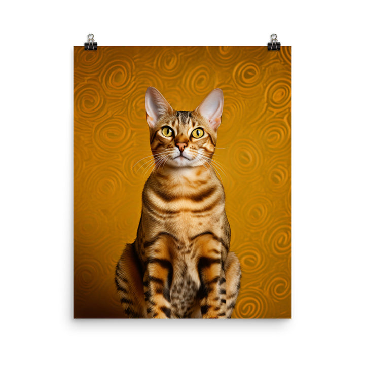 Majestic Beauty of Ocicat Cat Photo paper poster - PosterfyAI.com