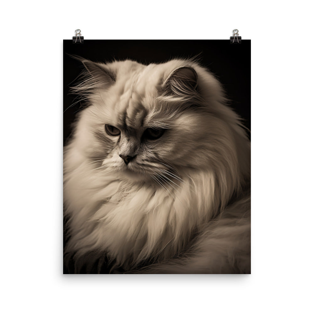 Luxurious Fur of Himalayan Cat Photo paper poster - PosterfyAI.com