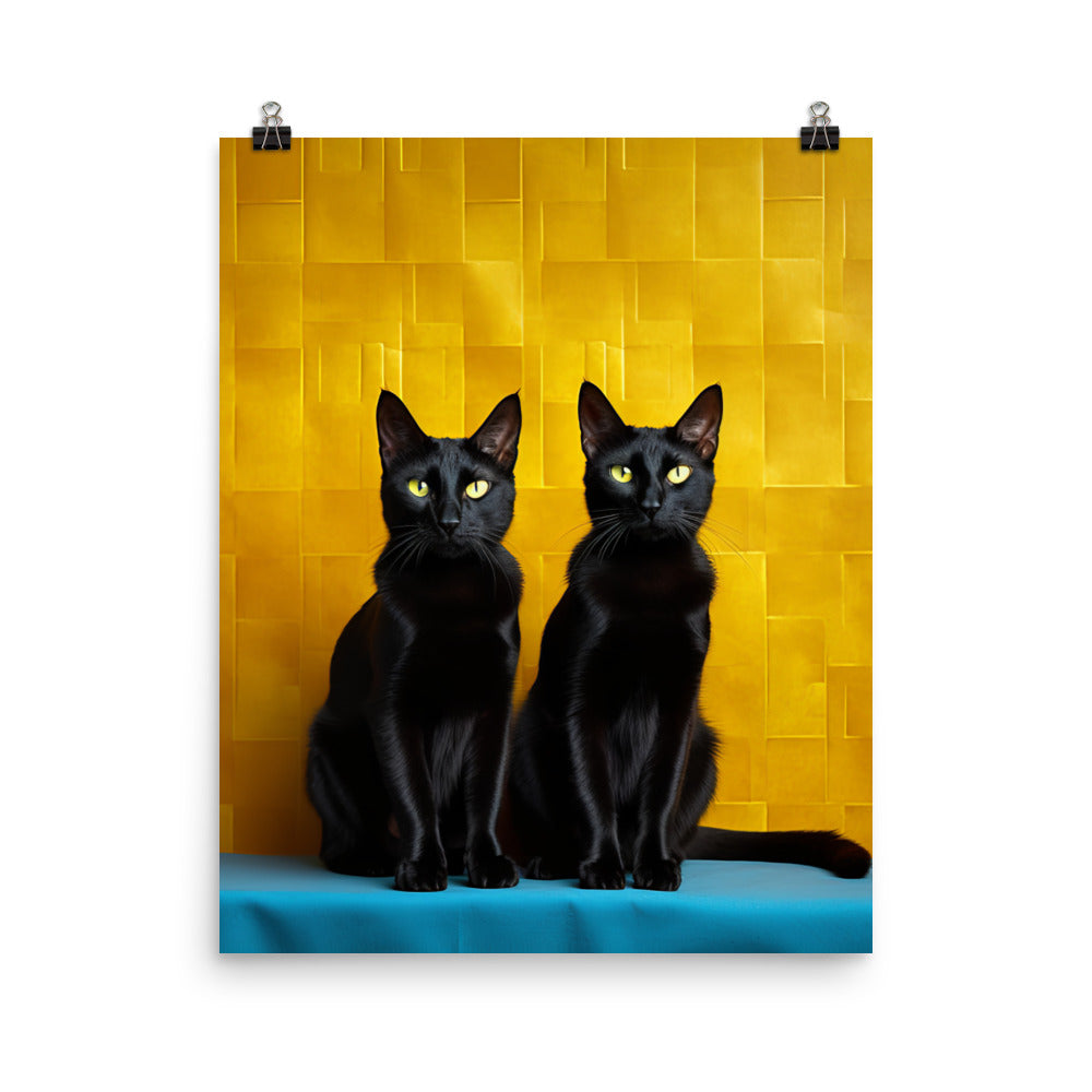 Striking Contrast of Bombay Cat Photo paper poster - PosterfyAI.com