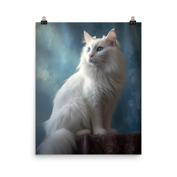 Turkish Angora Cat Photo paper poster - PosterfyAI.com