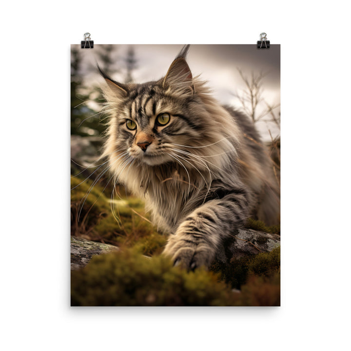 Norwegian Forest Cat Photo paper poster - PosterfyAI.com