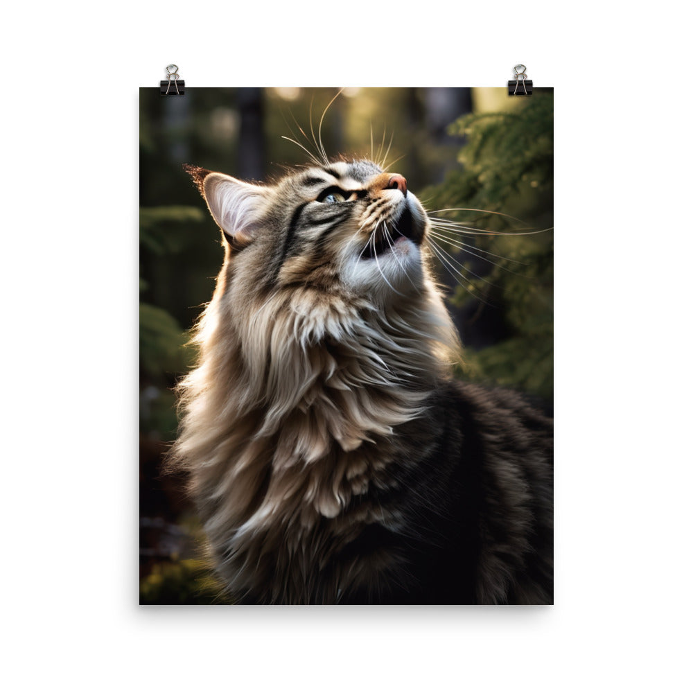 Norwegian Forest Cat Photo paper poster - PosterfyAI.com