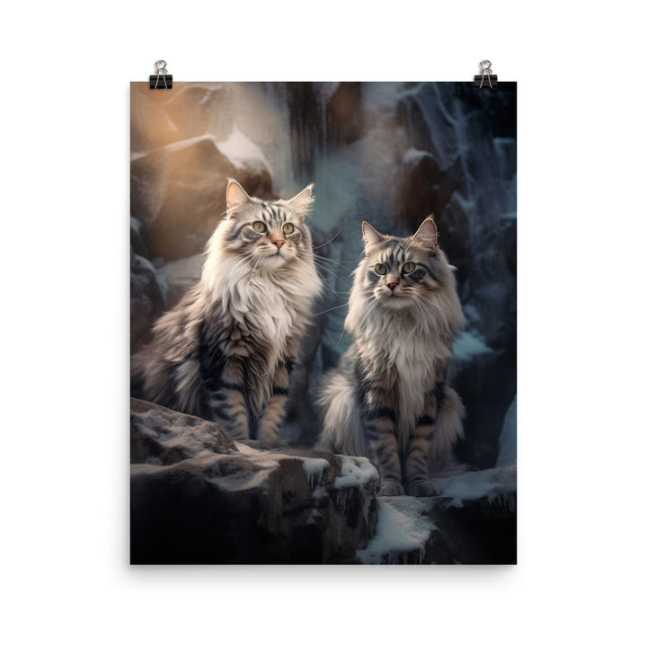 Norwegian Forest Cat Photo paper poster - PosterfyAI.com