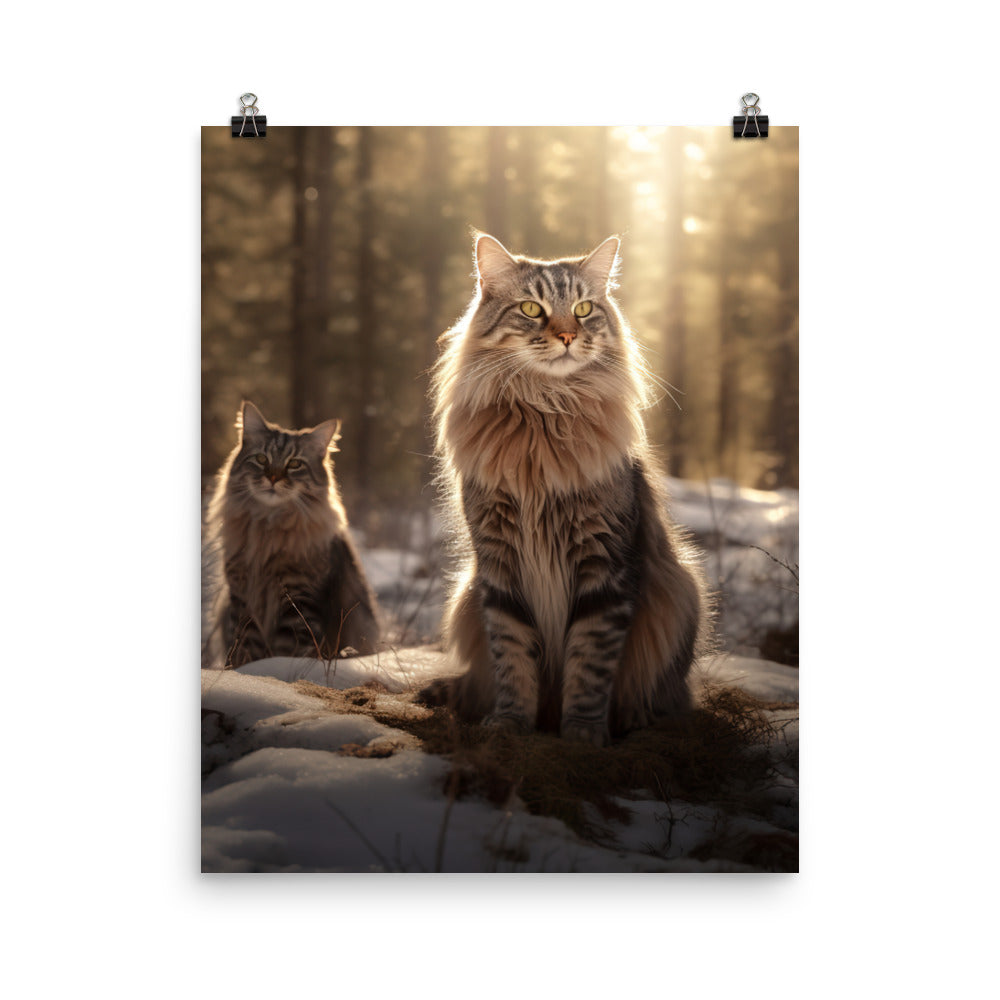 Norwegian Forest Cat Photo paper poster - PosterfyAI.com