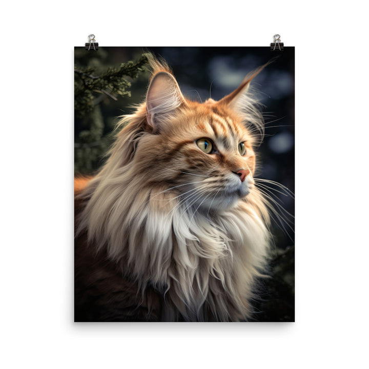 Norwegian Forest Cat Photo paper poster - PosterfyAI.com