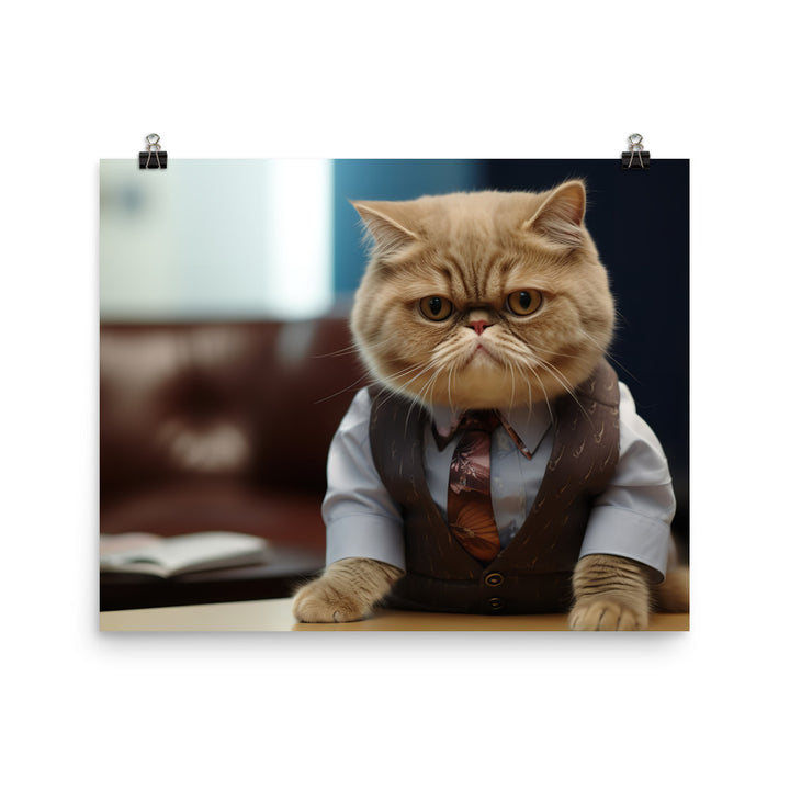 Exotic Shorthair Sales Consultant Photo paper poster - PosterfyAI.com