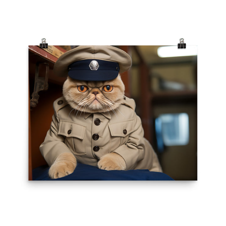 Exotic Shorthair Prison Officer Photo paper poster - PosterfyAI.com