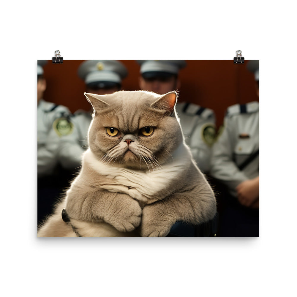 Exotic Shorthair Prison Officer Photo paper poster - PosterfyAI.com