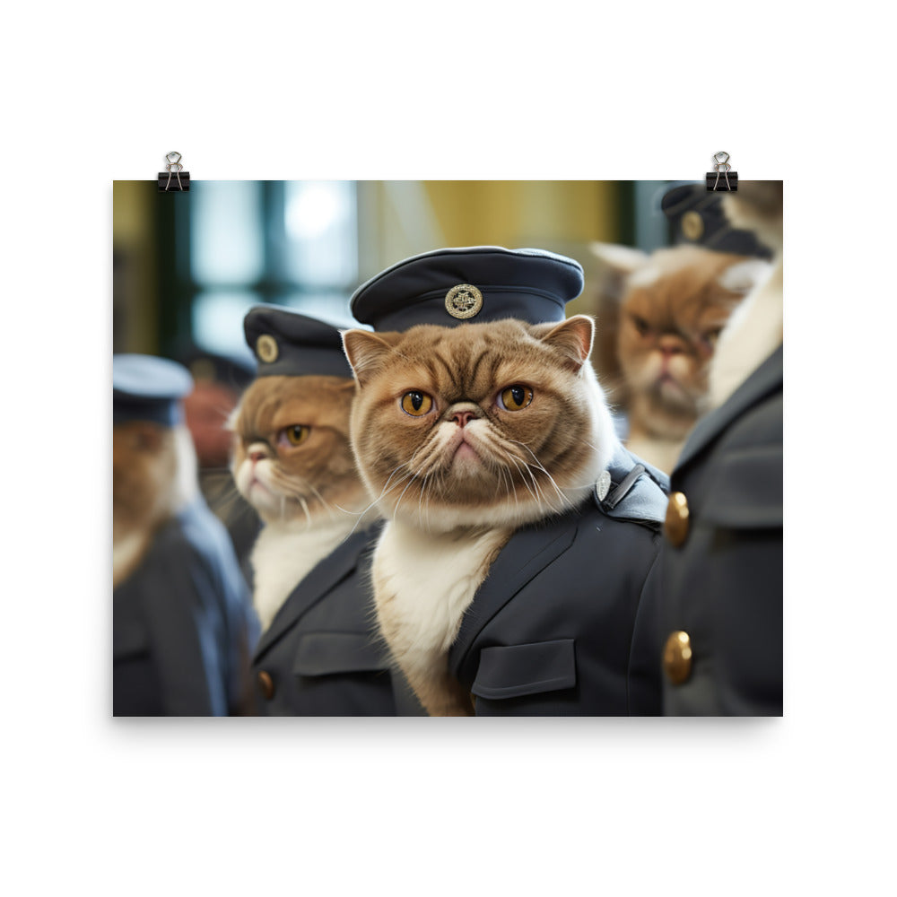 Exotic Shorthair Prison Officer Photo paper poster - PosterfyAI.com