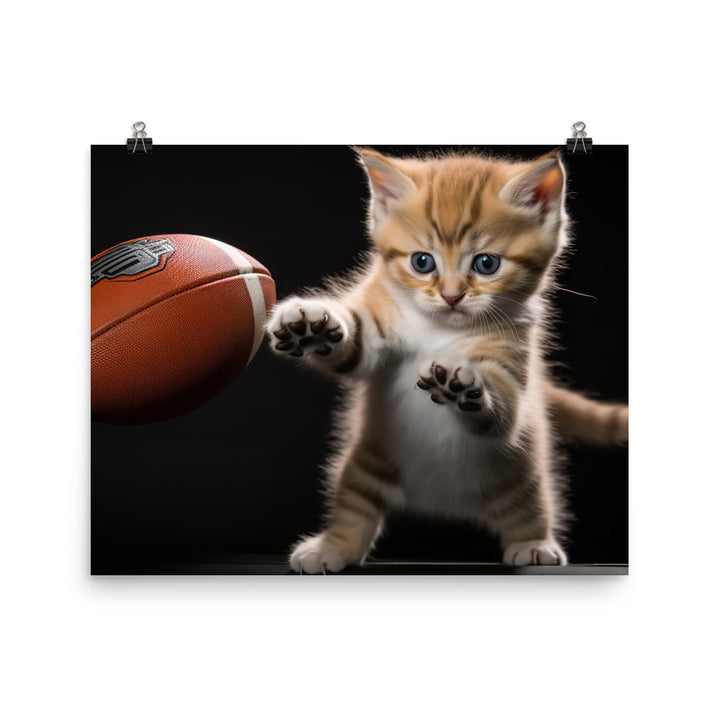 Exotic Shorthair Football Player Photo paper poster - PosterfyAI.com