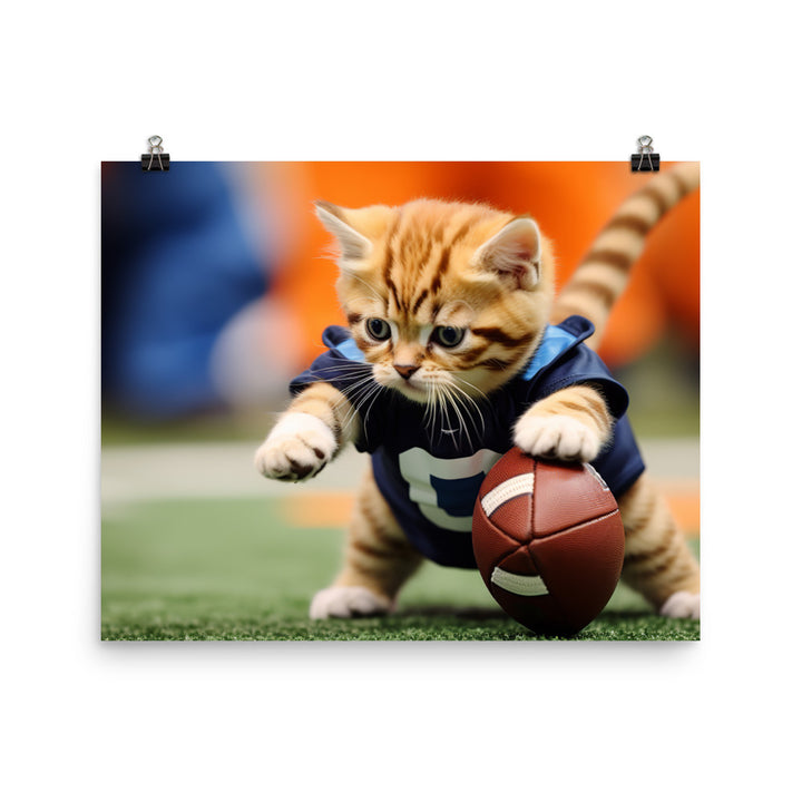 Exotic Shorthair Football Player Photo paper poster - PosterfyAI.com