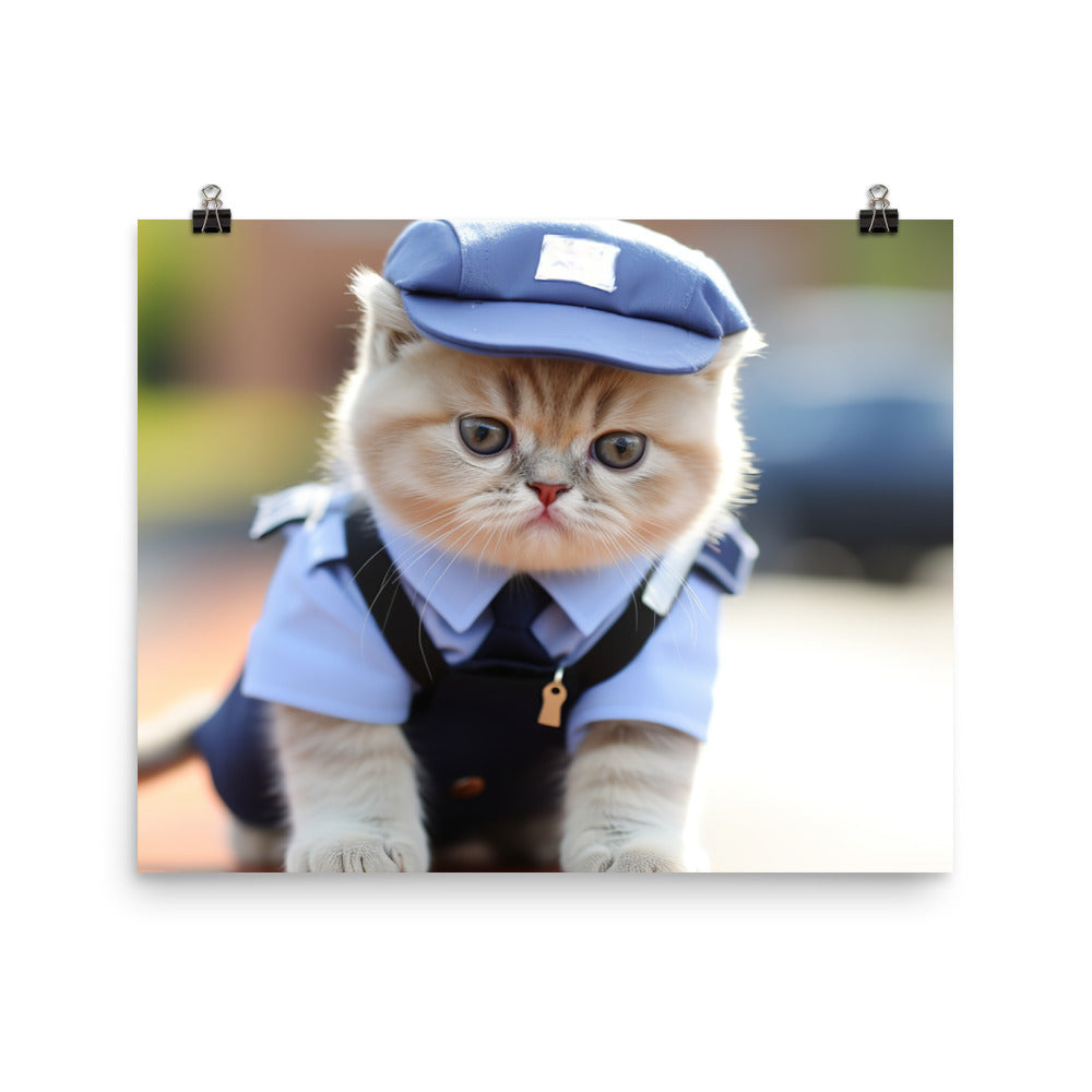 Exotic Shorthair Mail Carrier Photo paper poster - PosterfyAI.com