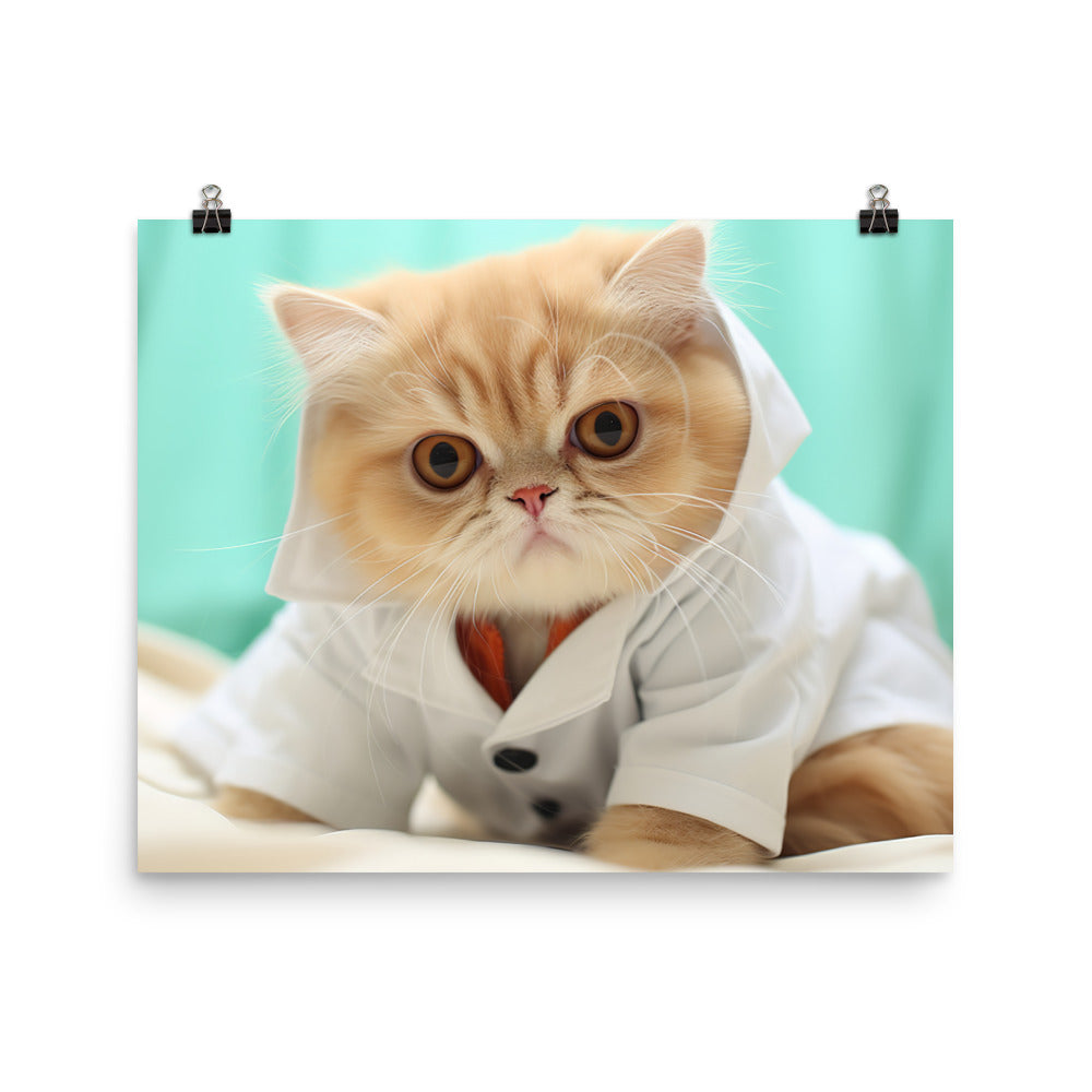 Exotic Shorthair Nurse Photo paper poster - PosterfyAI.com