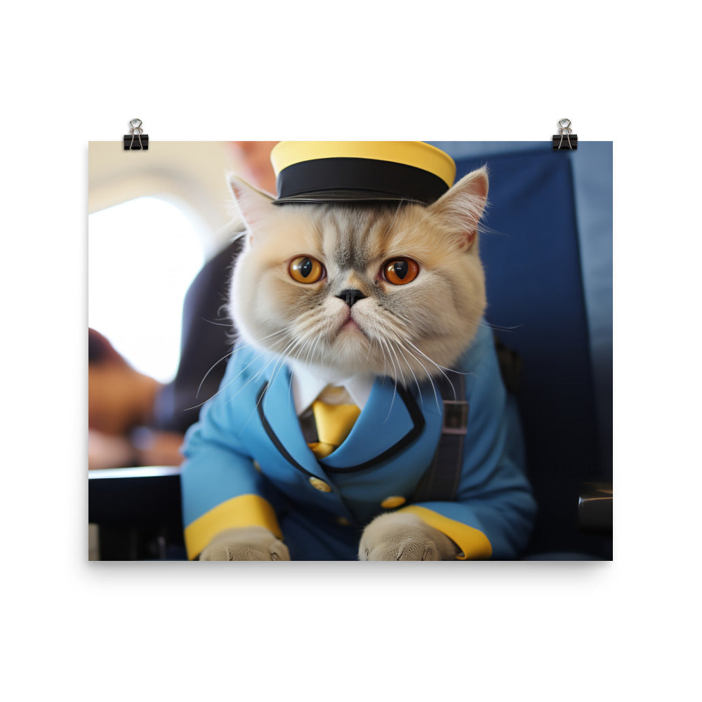 Exotic Shorthair Cabin Crew Photo paper poster - PosterfyAI.com