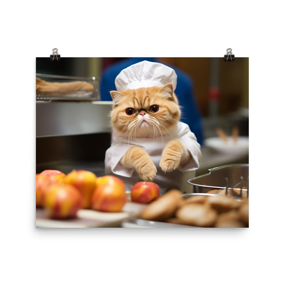 Exotic Shorthair Fast Food Crew Photo paper poster - PosterfyAI.com