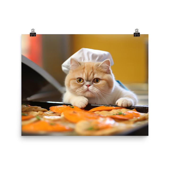 Exotic Shorthair Fast Food Crew Photo paper poster - PosterfyAI.com