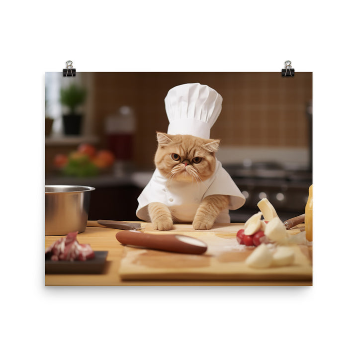 Exotic Shorthair Chef Photo paper poster - PosterfyAI.com