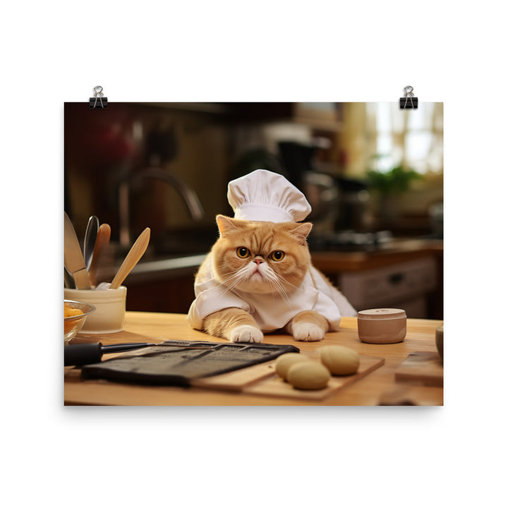 Exotic Shorthair Chef Photo paper poster - PosterfyAI.com