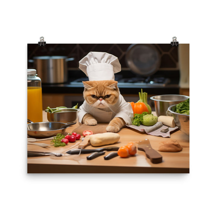 Exotic Shorthair Chef Photo paper poster - PosterfyAI.com