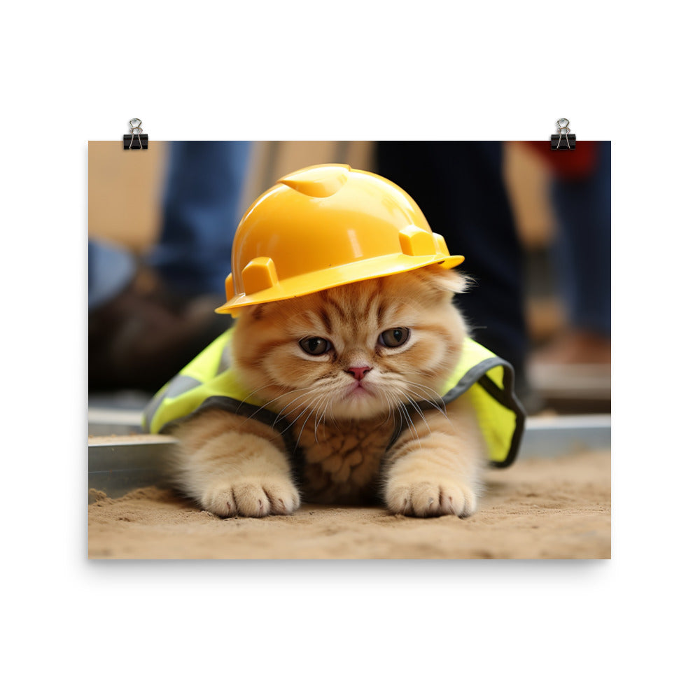 Exotic Shorthair Contractor Photo paper poster - PosterfyAI.com