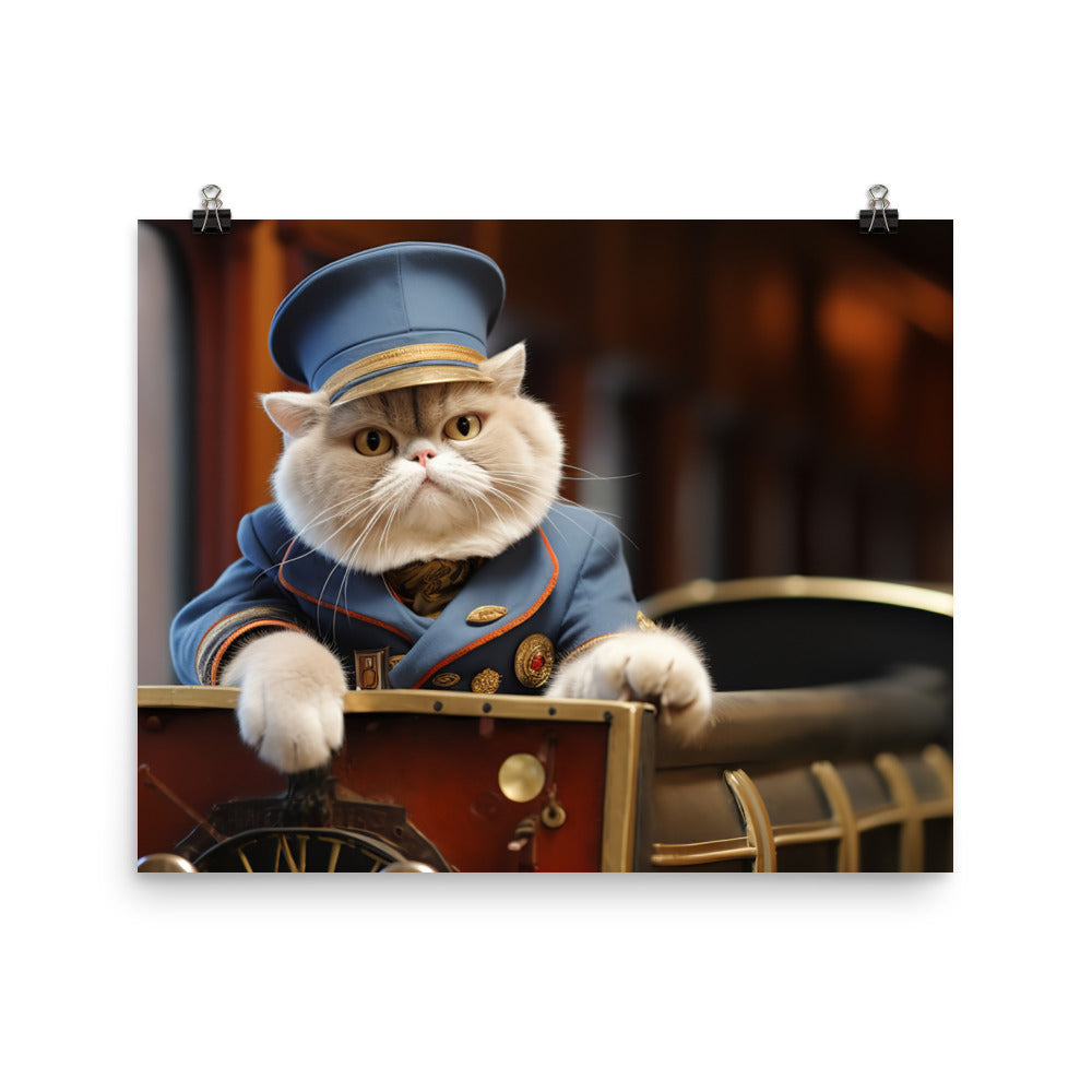 Exotic Shorthair Transit Operator Photo paper poster - PosterfyAI.com