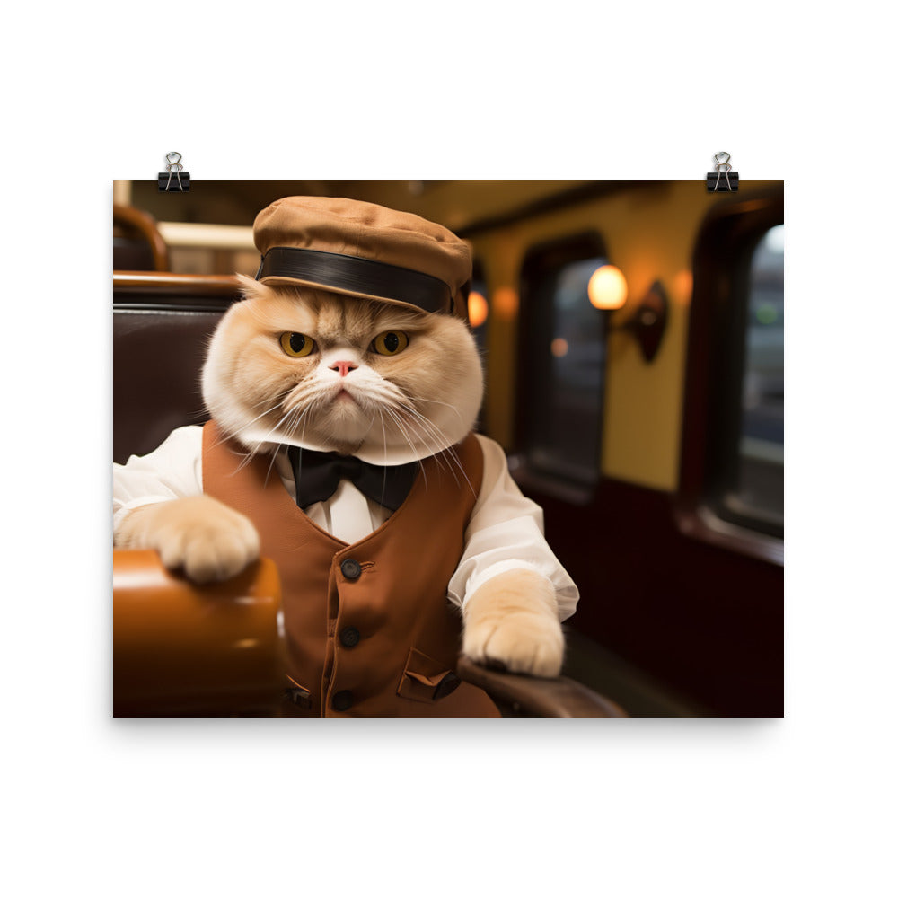 Exotic Shorthair Transit Operator Photo paper poster - PosterfyAI.com