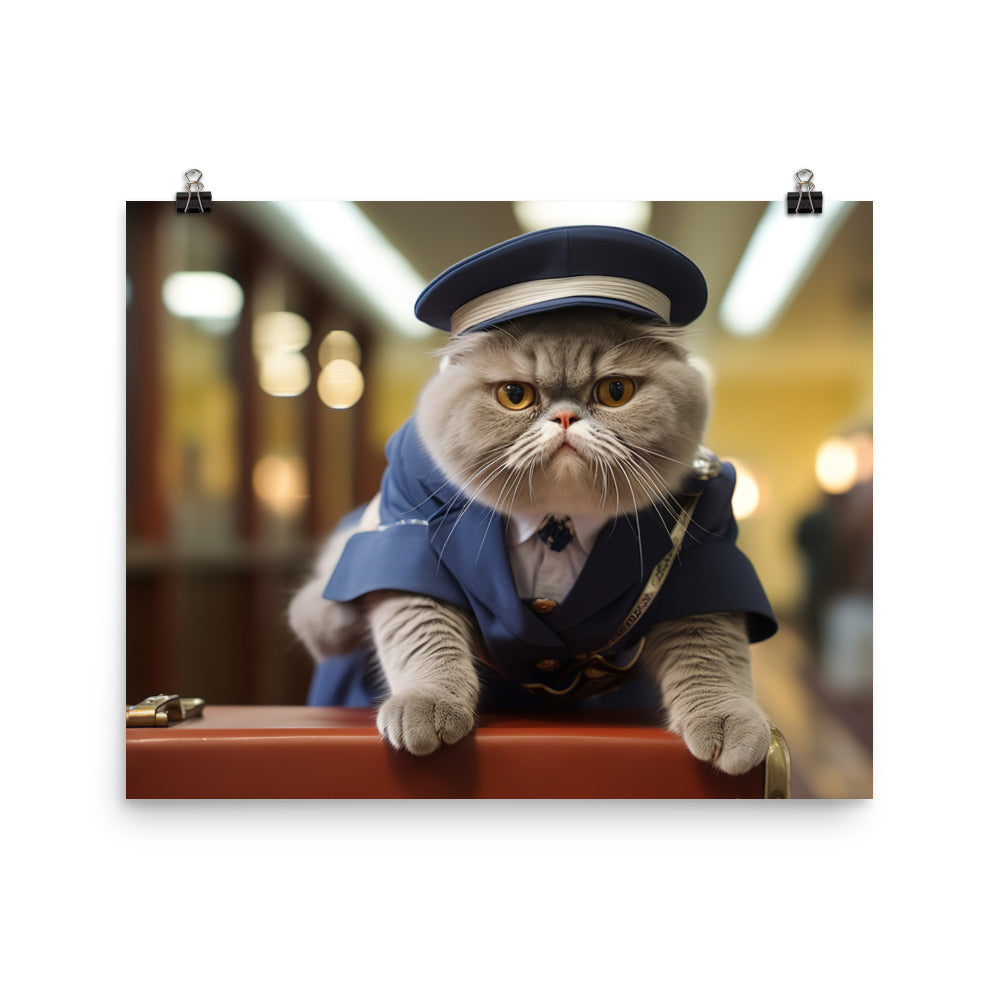 Exotic Shorthair Mail Carrier Photo paper poster - PosterfyAI.com