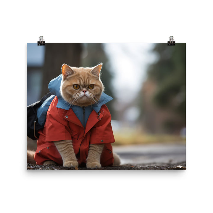 Exotic Shorthair Mail Carrier Photo paper poster - PosterfyAI.com