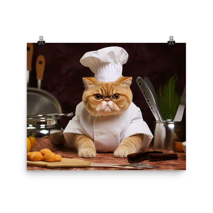 Exotic Shorthair Chef Photo paper poster - PosterfyAI.com