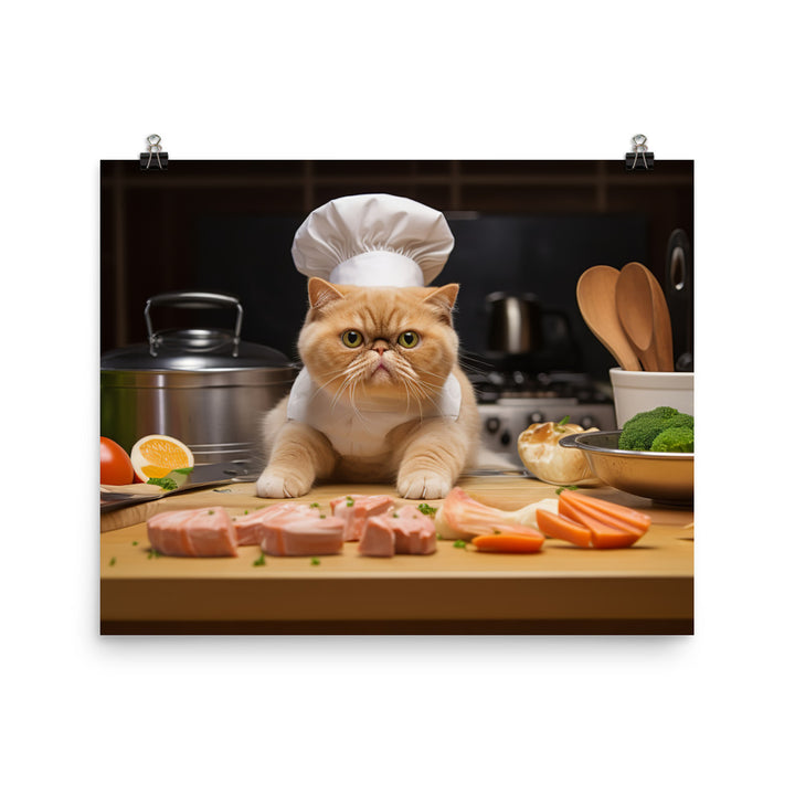 Exotic Shorthair Chef Photo paper poster - PosterfyAI.com