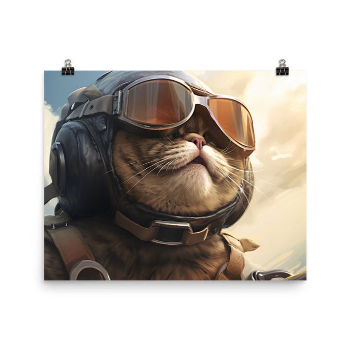 Exotic Shorthair Pilot Photo paper poster - PosterfyAI.com