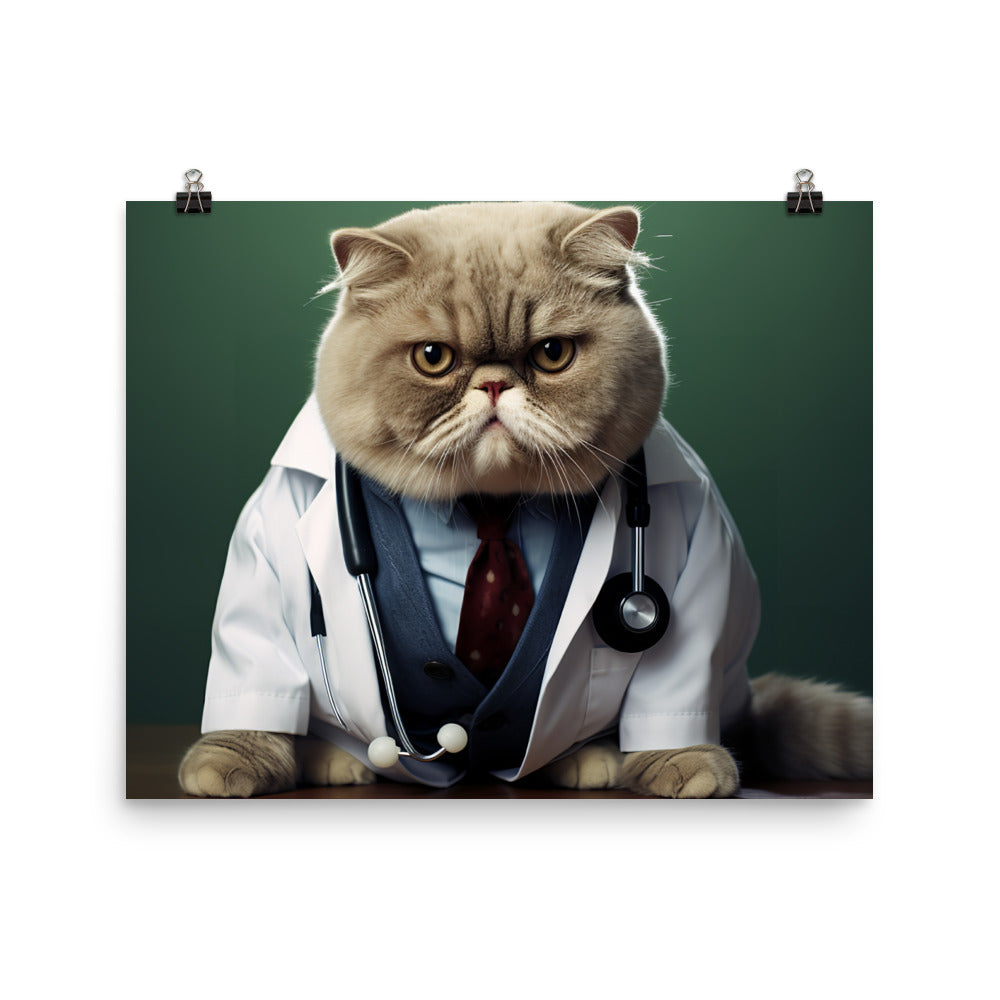 Exotic Shorthair Doctor Photo paper poster - PosterfyAI.com