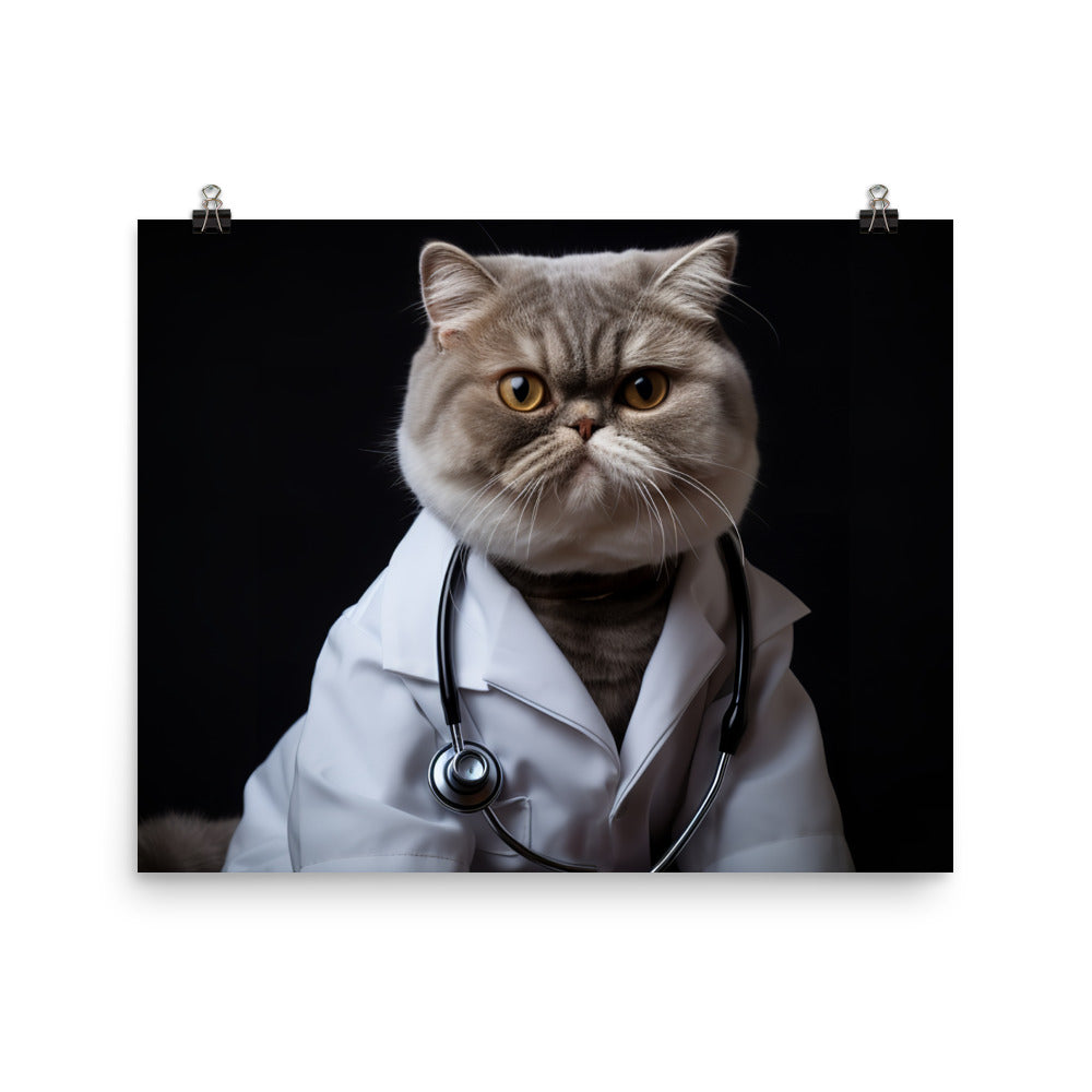 Exotic Shorthair Doctor Photo paper poster - PosterfyAI.com